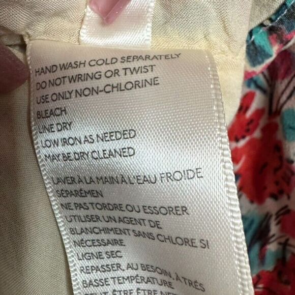 Free People Mabel Printed Rose Top Women XS Red Floral Ruched Fairy Boho - Picture 5 of 8